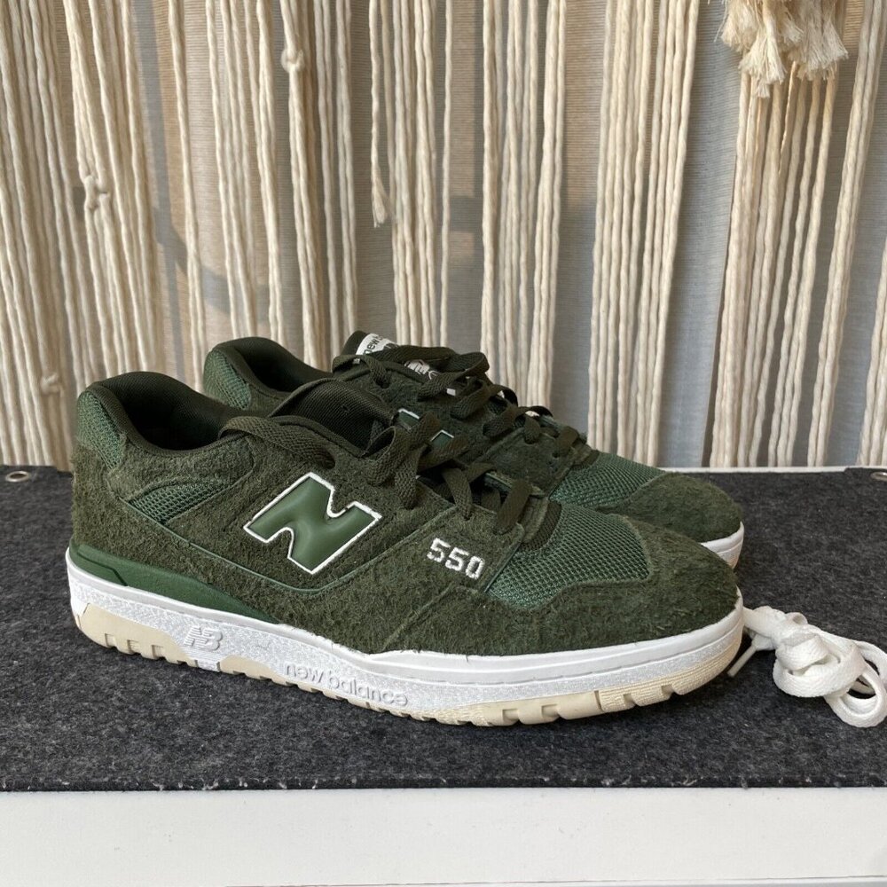 New Balance 550 Suede Nori Green Lifestyle Sneakers BB550PHB Mens Size 9.5